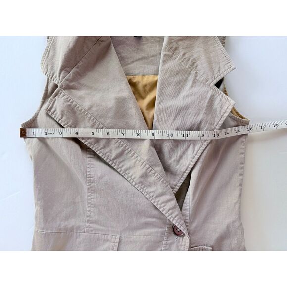 EUC Toccin NY Sleeveless Belted Wrap Trench Mini Dress in Khaki Tan Size 0 - Picture 14 of 15